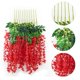 thumbnail image 5 of Simulated 6 Leaves Wisteria Decoration Silk Flower Artificial Faux Indoor Vine Wisteria Ornament for Home Red, 5 of 5