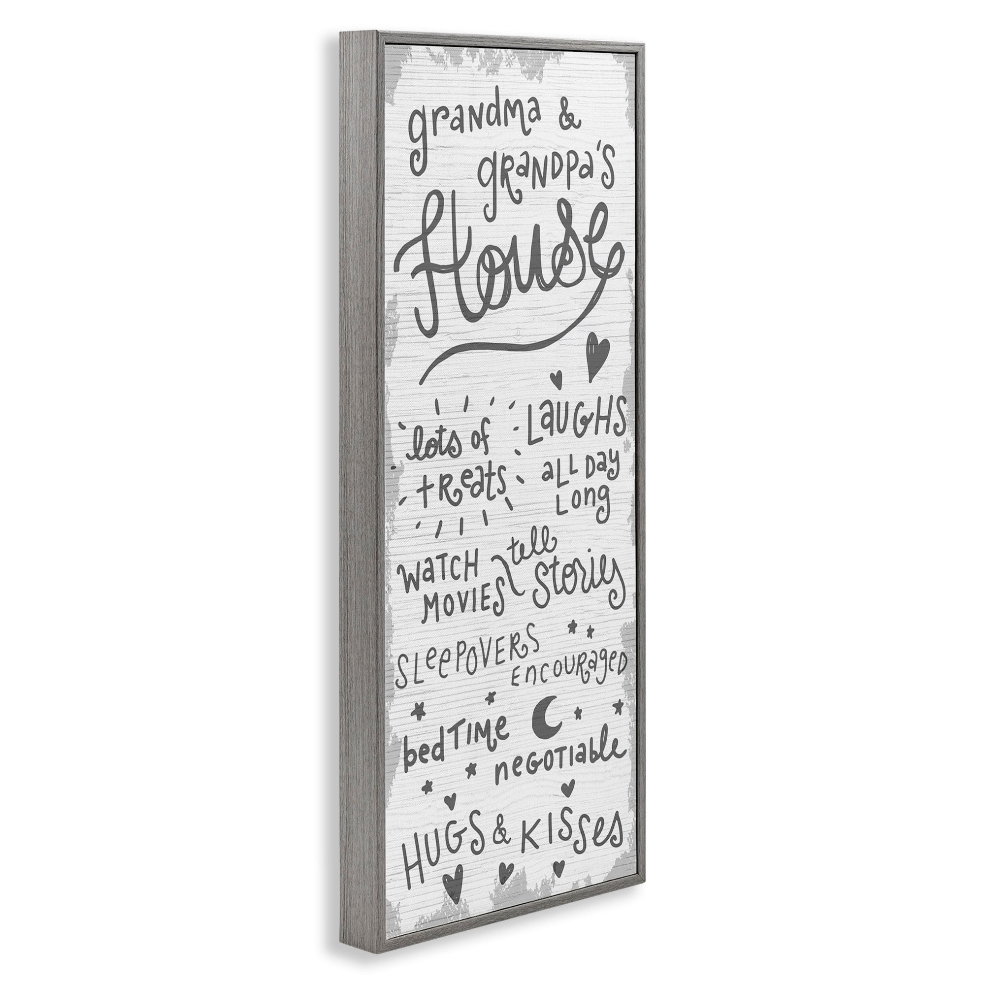 Stupell Industries Grandparents House Family Home Grey Neutral Word Design, 13 x 30,Design by Daphne Polselli