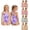 001-Purple, variant on Girls Swimsuit One Piece Modest Athletic Training Compression Beach Bathing Suit Size 2-14