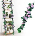 thumbnail image 2 of CMrtew 5.9ft Artificial Tea Rose Vine Garland Real Touch Silk Flowers for Wedding Arch, Backdrop, Garden & Home Decor UV Resistant Indoor/Outdoor Hanging Flowers, 2 of 9