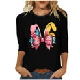 thumbnail image 1 of Camisetas Casuales de las Mujeres Impresas 3/4 Manga Cuello Redondo Blusa, Moda Ligera Superior para el Hogar Y el Uso Diario, Cómoda Imitación de la Tela Del Estante, 1 of 5