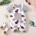 thumbnail image 2 of LAPAKIDS Toddler Baby Boys Clothes T-Shirt and Animals Print Short Overall Outfit Set Summer 12-18 Months, 2 of 7