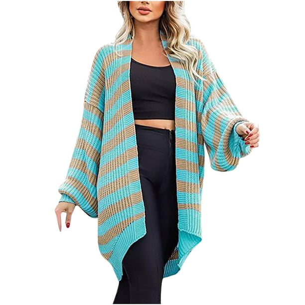 Lolmot Womens 2023 Fashion Open Front Long Sleeve Cardigans Sweaters Coats  Casual Solid Color Lightweight Soft Knit Cardigan Sweater Outerwear