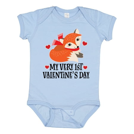 

Inktastic 1st Valentines Day Woodland Fox Gift Baby Boy or Baby Girl Bodysuit