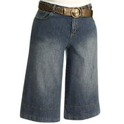 Women's Plus Denim Gaucho Pants