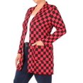 thumbnail image 4 of Women's Plus Size Casual Checkered Printed Long Sleeve Side Pockets Open Cardigan, 4 of 5