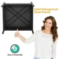 thumbnail image 3 of Costway 8PCS Patio Rattan Furniture Set Cushioned Chair Wooden Tabletop Black, 3 of 8