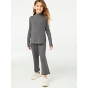 Free Assembly Girls Mock Neck Pullover & Sweater Pants, 2-Piece Outfit Set, Sizes 4-18