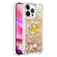 thumbnail image 2 of Funda para iPhone 16 Pro con Brillo Líquido Flotante, Purpurina, Parachoques y Anillo Giratorio Soporte, 2 of 5