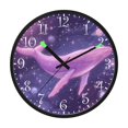 thumbnail image 2 of Voice Activated Clock with Glow Light 12 Inch Large Silent Wall Clock Battery Operated for Home Decor Whale in Space, 2 of 8