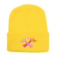 thumbnail image 3 of CYSFASHION Breast Cancer Gifts Beanie for Women Adults Unisex Men Fall Fashion Must Haves Cuffed Plain Women's Hats & Caps Yellow, 3 of 4