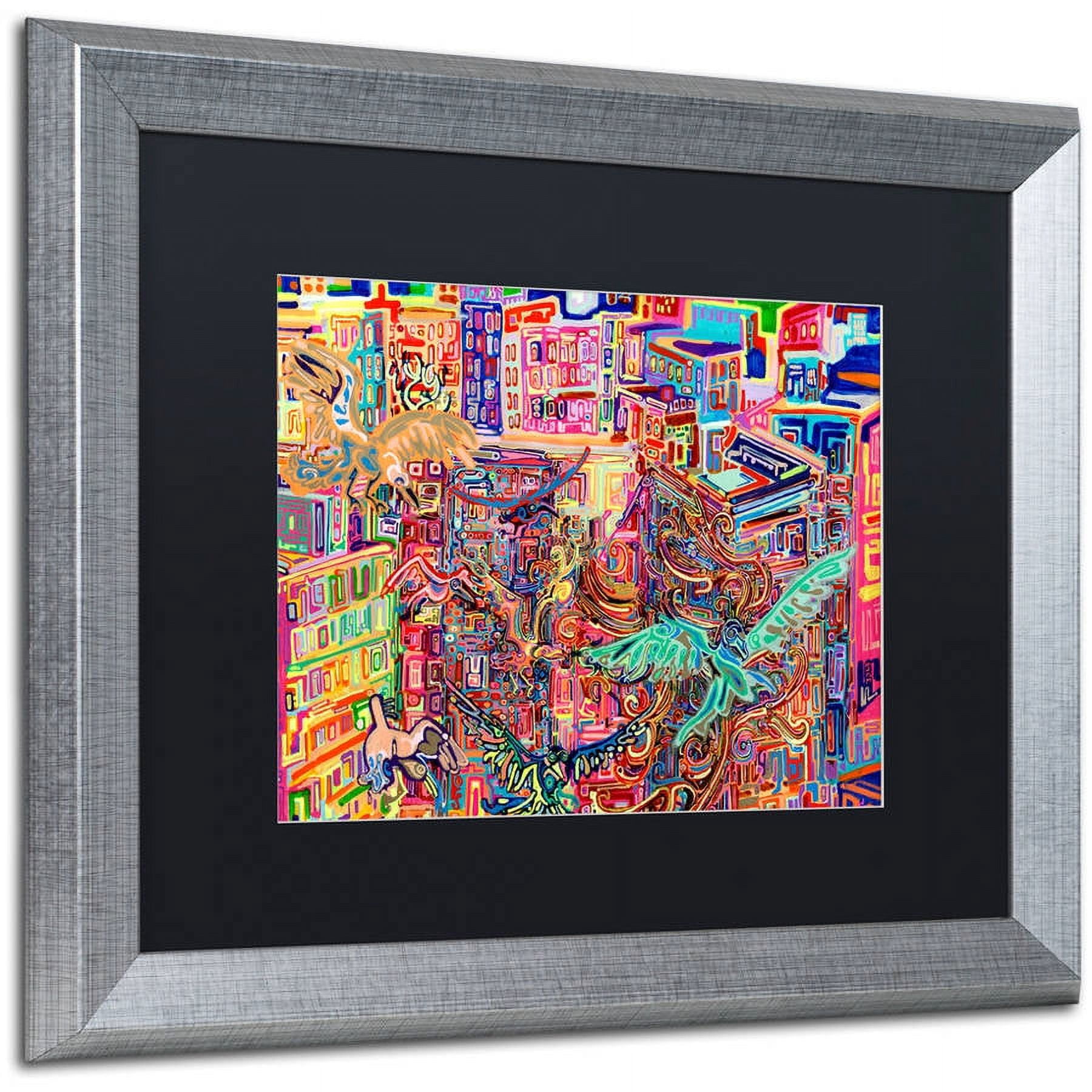 Trademark Fine Art "Friends" Canvas Art by Josh Byer, Black Matte, Silver Frame