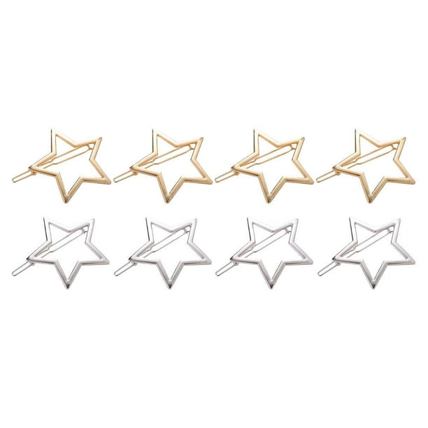 8 pinzas para el pelo con forma de estrella de cinco puntas, pasadores para niña, horquillas para el flequillo