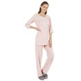 thumbnail image 3 of Inkmeso Solid Nightwear Set w/ Pyjama For Women Cotton Nightwear 2 Pcs Sleepwear, 3 of 7