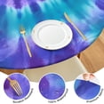 thumbnail image 4 of Purple Blue Tie Dye Spiral Pattern Round Fitted Tablecloth with Elastic Edge,Dining Table Cover Waterproof,Outdoor Round Tablecloth for Camping,Dining,Indoor and Outdoor, 4 of 7