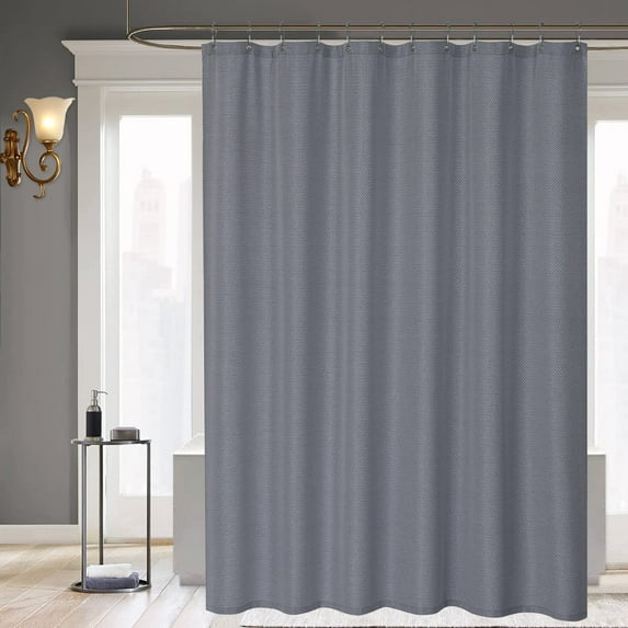 Yesfashion Stall Shower Curtain, Flax Linen Texured 155GSM Heavy Weight Fabric Luxury Washable Shower Curtain for Bathroom Hotel