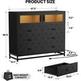 thumbnail image 2 of Homhougo Dresser for Bedroom with 6 Drawers & 2-Door Storage Cabinet, Chest of Drawers with Charging Station & LED Lights, Tall Dresser with Ample Storage for Bedroom, Living Room, Hallway, 2 of 7