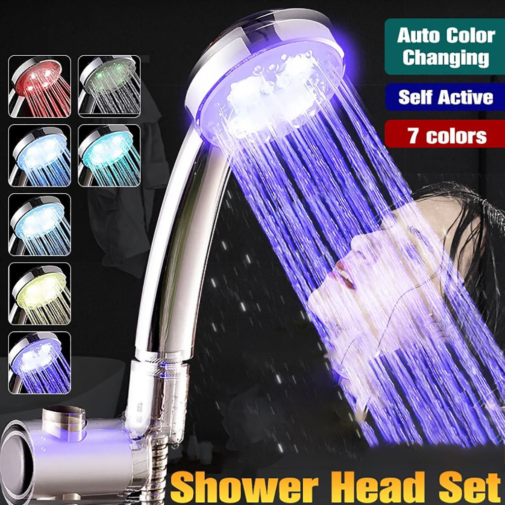 Automatic 7Color Changing LED Bathroom Shower Head Water Home Glow Bathroom CA 