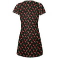 thumbnail image 2 of Fruit Cherry Cherries Repeat Pattern All Over Juniors Cover-Up Dress Black SM, 2 of 2