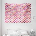 thumbnail image 1 of Pink Decor Tapestry, Geometric Triangle Patterns with Polka Dots Lines Zig Zag Prints Abstract Image, Wall Hanging for Bedroom Living Room Dorm Decor, 80W X 60L Inches, Multicolor, by Ambesonne, 1 of 2