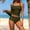 Army Green, variant on Women's Tankini Swimsuit Modest Two Piece Bathing Suits Swim Top with Bottoms Lightweight Summer Beach Vacation Suits with Built-in Bra Pads Black XXL