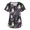 Dark Blue #070, variant on Womens Halloween Scrub Top Short Sleeve Skull Bat Scary Workwear Witch Spider V Neck Trendy Nursing Shirts XL
