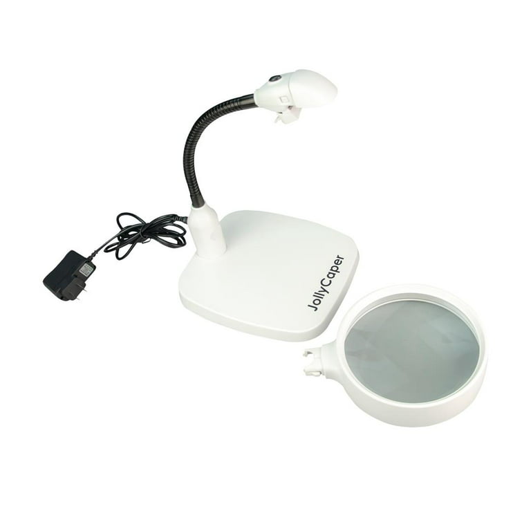Jollycaper - Magnifying Lamp with Light and Stand, 8x - Large Magnification