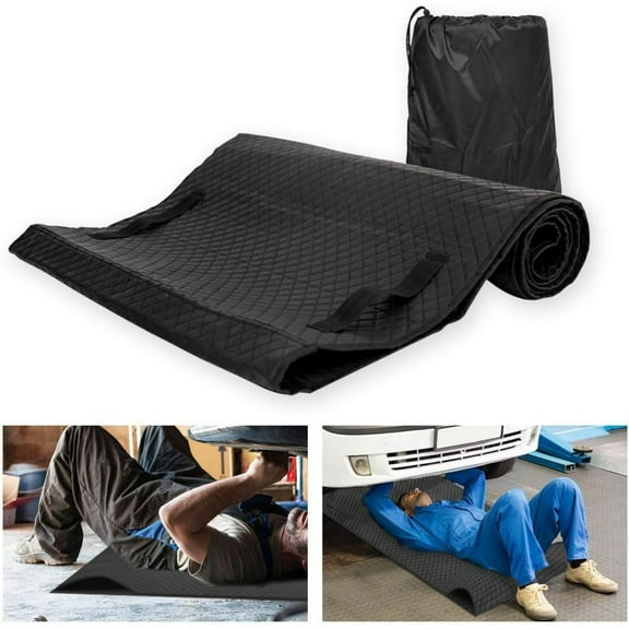 60''x28'' Mechanic Creeper Rolling Mat with Storge Bag, Zero Ground Clearance Automatic Creeper Mat for Working on Uneven Surfaces