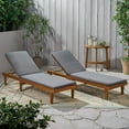 thumbnail image 3 of Noble House Nadine Outdoor Wood Lounge Cushion (Set of 2) Teak/Dark Gray, 3 of 6