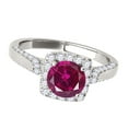 thumbnail image 3 of Aonejewelry 1.25 Ct. Ttw Diamond and Created Ruby Ring In 14k White Gold, 3 of 4