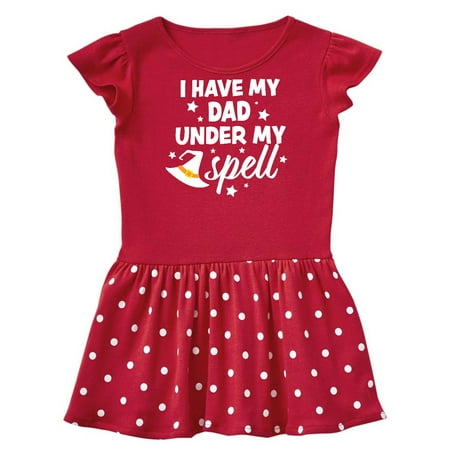 

Inktastic I Have My Dad Under My Spell with Cute Witch Hat Gift Baby Girl Dress