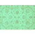 thumbnail image 1 of Ahgly Company Machine Washable Indoor Rectangle Oriental Turquoise Blue Traditional Area Rugs, 7' x 10', 1 of 4