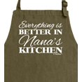 thumbnail image 2 of ThisWear Everything is Better in Nana's Kitchen Apron for Cooking Two Pocket Apron Military Green, 2 of 7