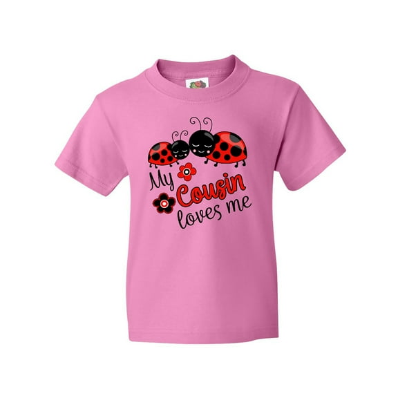 Inktastic My Cousin Loves Me with Cute Ladybugs Youth T-Shirt