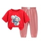 thumbnail image 1 of Odeerbi 2-12 Años Niño Niña Conjunto de Verano Camiseta de Manga Corta de Algodón Ice Silk Pantalón de Chándal Conjunto de Dos Piezas de Ropa Interior Estampada, 1 of 4