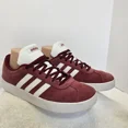 thumbnail image 1 of Adi-das VL Court 2.0 Burgundy White Suede Mens Size 6 Retro Throwback Sneakers, 1 of 6