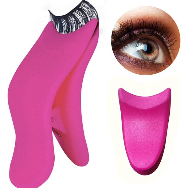 2 Pcs False Eyelash Applicator Tool for Wear Eyelashes, Fake Eyelashes Buddy Tool Lashes Buddy Makeup Tools, Lash Clip Eye Makeup Tools Lash Tweezers More Convenient to Wear Lashes (2Pcs Red)