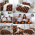 thumbnail image 5 of Basketball Sports Comforter Set Queen Size, Orange Basketball and Hoop Modern Black Soft Bedding Set for Man Woman, 4 Pieces Duvet Cover Set with Fitted Sheet, 2 Pillowcases, 5 of 9