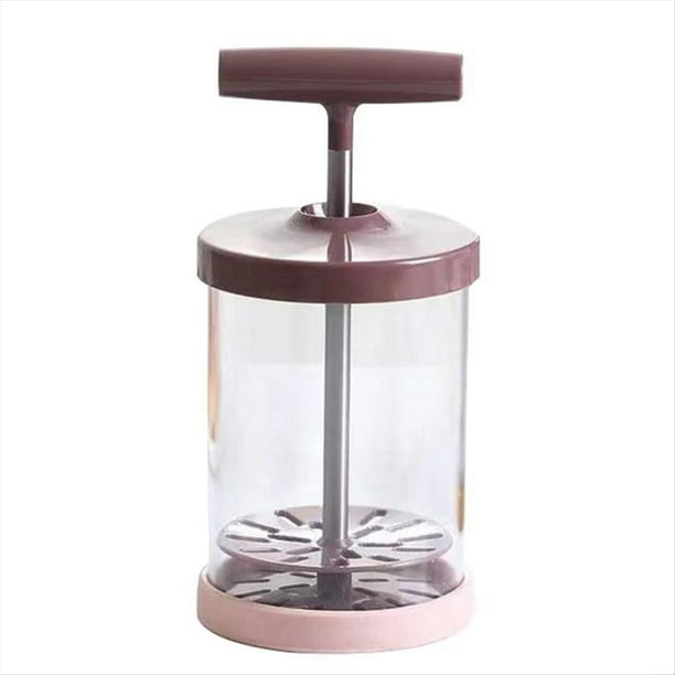Batidora Manual de Plástico para Crema , Dispensador de Crema para Decorar Pasteles, Aderezos y Bebidas Espumosas, Color Marrón.