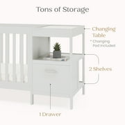 Delta Children Alice 5-in-1 Convertible Crib and Changer - Greenguard Gold Certified, Moonstruck Grey