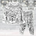 thumbnail image 2 of K`id Diy Hand Painted Homewear Set Coloring Pajamas for K`ids Cute Funny Cartoon Print Cotton Long Sleeve Pullover Top with Pajamas Pants Christmas Pjs Can Play with and Wear, 2 of 3