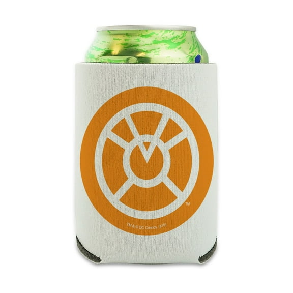 Green Lantern Blackest Night Orange Lantern Logo Can Cooler - Drink Sleeve Hugger Collapsible Insulator - Beverage Insulated Holder