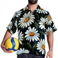 thumbnail image 4 of Daisy Men's Short Sleeve Poplin Shirt, Casual Printed Button Down, Summer Beach Hawaiian Shirts, Unisex, 4 of 6
