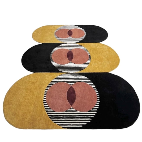 ARTCORE Handmade Abstract Wool Rug | Hand Tufted Modern Carpet for Living Room, Bedroom & Dining Area | Wool Front with Cotton Backing – 3 x 5 Ft