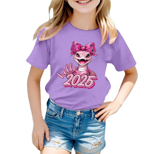 Toddler Girls T Shirts Short Sleeve Prints Tops Shirts for Kids Size 1-2T