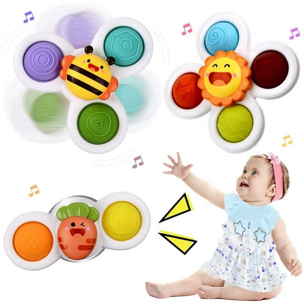  Suction Cup Spinner Toys for Toddlers 1-3,Baby Fidget Spinner  with Suction Cup,Window Suction Spinner Toys for Toddlers 1-3,Sensory Bath  Toys Gift for 1-2 Year Old(3PCS) : Toys & Games