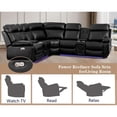 thumbnail image 6 of Pemberly Row PU Leather Modern Sofa Power Reclining Multi-Functional Couch-Black, 6 of 9