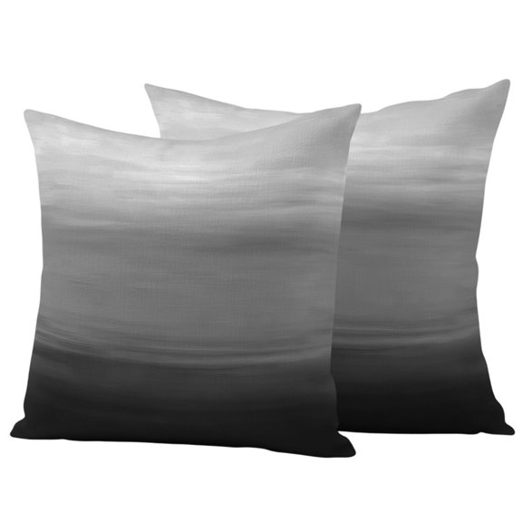 Outdoor Pillow Covers 26x26 Set of 2, Black Grey Ombre Waterproof Patio Throw Pillow Covers for Couch Sofa Chair, Modern Abstract Art Texture Decorative Pillowcases for Throw Pillows