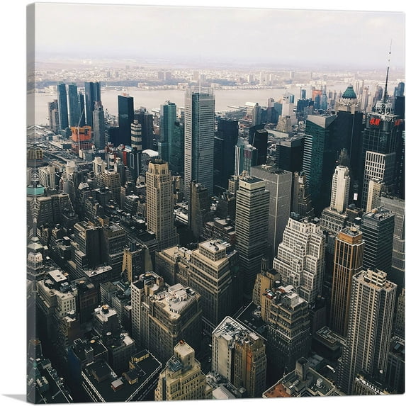 ARTCANVAS New York Aerial View Canvas Art Print - Size: 18" x 18" (1.50" Deep)