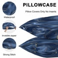 thumbnail image 5 of Throw Pillow Covers 24x24 Inch Set of 2, Navy Blue Marble Waterproof Outdoor Pillow Covers, Abstract Modern Golden Geometric Decorative Cushion Pillowcases for Couch, Sofa, Bed, Garden, Patio, 5 of 9